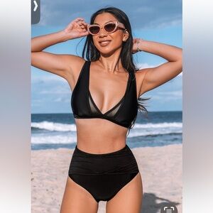Zaful NWT 10 (says 12/14) sexy Black mesh top and bottom 2-piece bikini Set